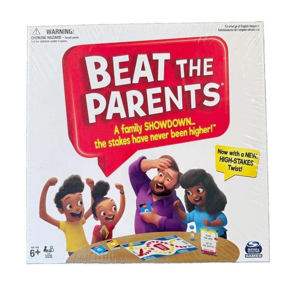 Beat The Parents Board Game Spin Master Family Trivia High Stakes Twist New